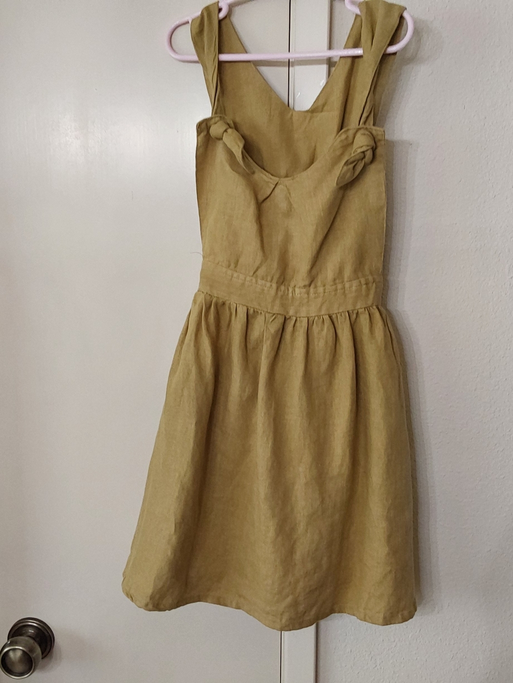 Girls' Mustard Tie-Shoulder Casual Sundress